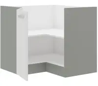 BIANCA 89x89 DN 1F BB szafka kuchenna stojąca narożna biały połysk / szary